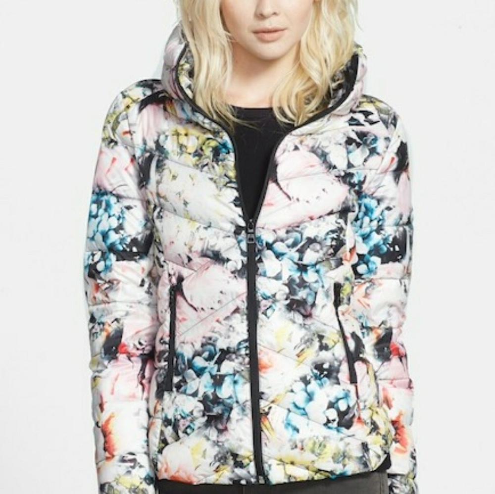Sam Edelman Floral Packable Puffer Jacket